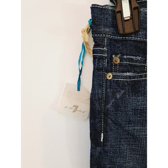 7 For All Mankind New Deadstock Capri Dojo Jeans Size 24 Swarovski Crystallized - Picture 4 of 8